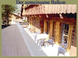 Der gemeinsame Balkon mit Blick auf den Dachstein